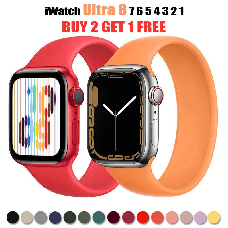 Solo Loop Silicone for Apple Watch Band Strap Elastic Series Ultra 10-1 SE 38-49 - Image 2 of 4