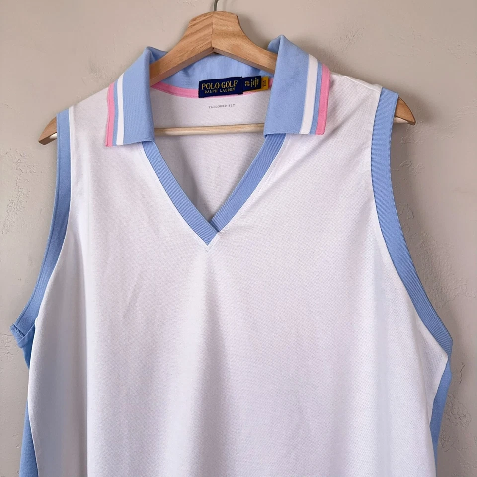 Polo Golf Ralph Lauren Polo Women XXL Cricket Pure White Elite Blue Sleeveless - Image 2 of 4