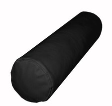 Faux Leather Skin Bolster Cylindrical Cushion Yoga Neck Roll Pillow