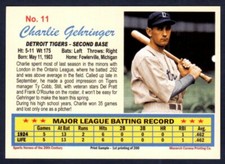 Charlie Gehringer Detroit Tigers rookie year 20th Century #11 / NM+ cond.