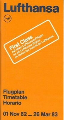 Lufthansa timetable 1982/11/01