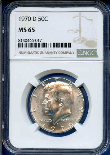 1970 D NGC MS65 Kennedy Half Dollar 50c Silver US Mint Key Date Coin 1970-D