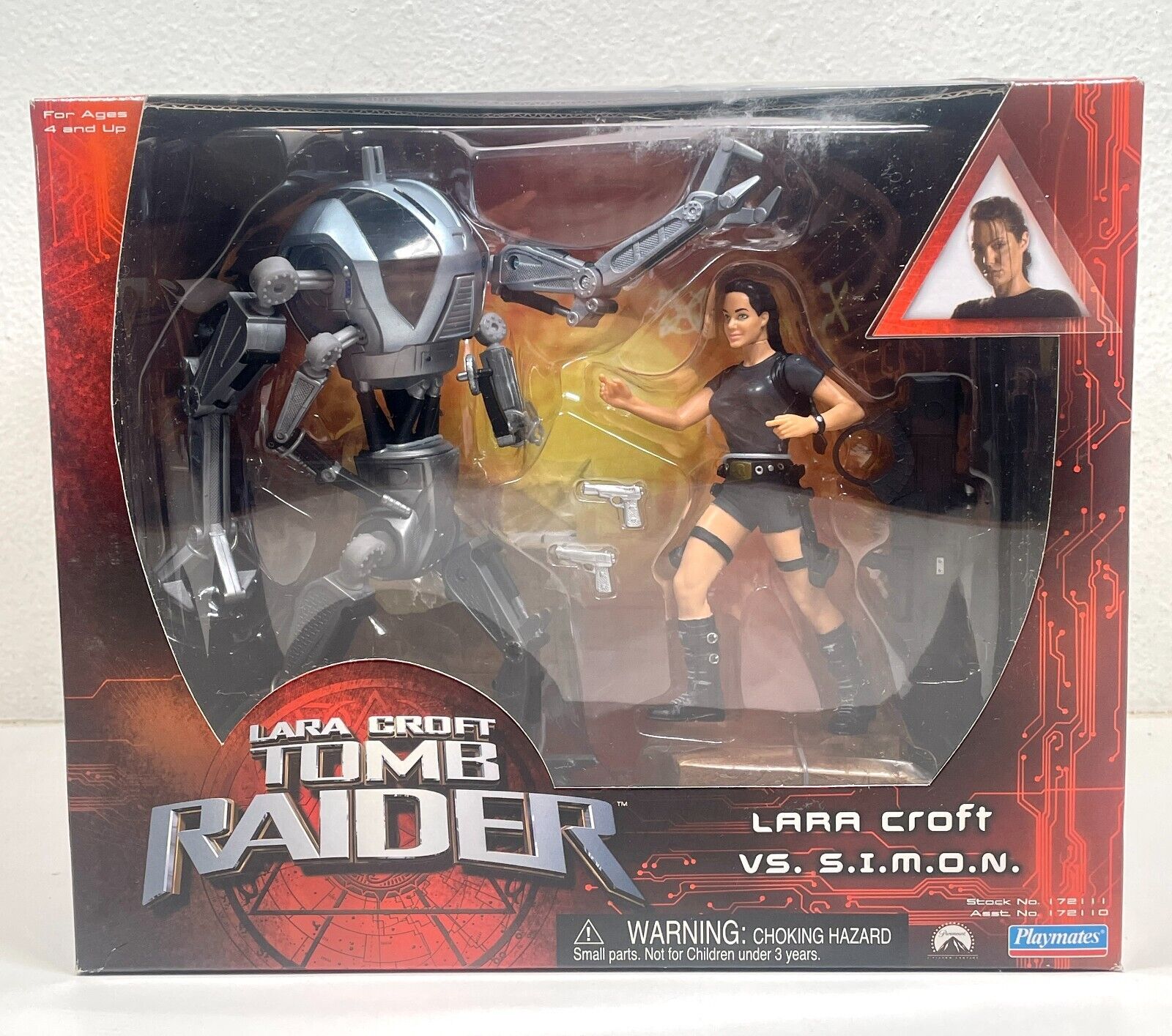 LARA CROFT VS SIMON + RAID GEAR TOMB RAIDER MOVIE FIGURES PLAYMATES SEALED  2001