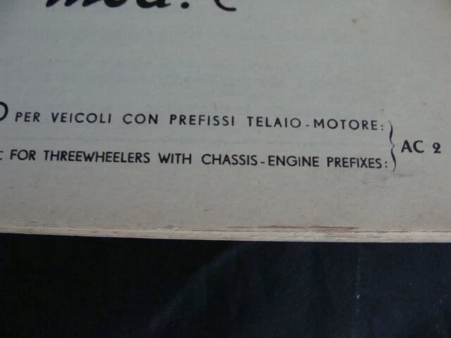 Ape AC 2 Piaggio catalogo parti di ricambio - Immagine 3 di 4