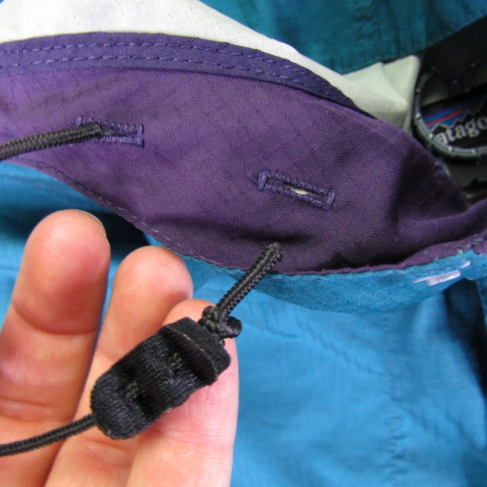 patagonia vintage teal pneumatic pullover 1/4 zip anorak jacket