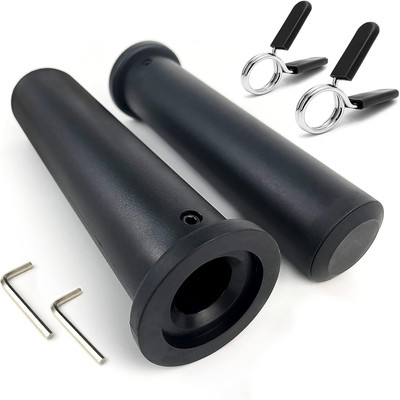 2 PCS Olympic Adapter Sleeve for Barbell 8'' & 11'' Weight Plates with Spring Ring