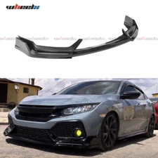 BLZ STYLE GLOSS BLACK LED FRONT BUMPER LIP FOR 17-21 HONDA CIVIC Si & HATCHBACK