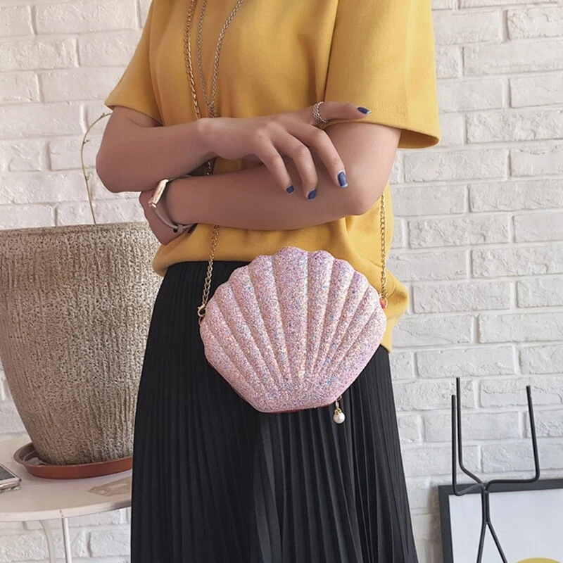 Women Girls Little Mermaid Seashell Purse Body Shoulder Bags