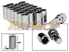 24 TUNER WHEEL LOCK LUG NUTS 8 POINT KEY 12X1.25 12 1.25 ACORN OPEN END CHROME N