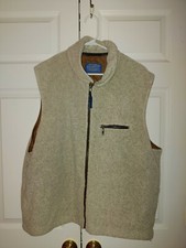Men's Tan Brown Sherpa Pendleton Full Zip Up Vest Size XL FLAW