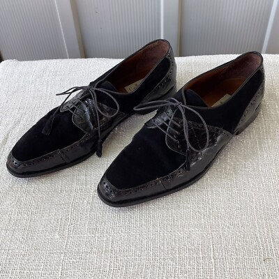 MICHELE LOISI GORGEOUS MENS OXFORDS CROC/SUEDE ITALY 11D | eBay display picture 2