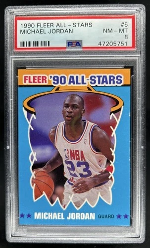1990-91 Fleer Michael Jordan All Stars #5 Bulls PSA 8