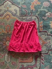 Vtg 60's or 70's Half Slip Nylon  Lace Magenta Hot Pink Sz S/M Side Lace Panels