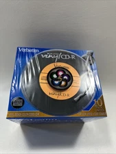 Verbatim Digital Vinyl CD-R 5 Colors 80 min 70MB 10 Pack With Jewel Cases Blank