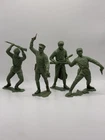 Lot Of 4 Vintage 1963 Louis Marx 6" Russian Soldiers & Captain Green Rifle Men