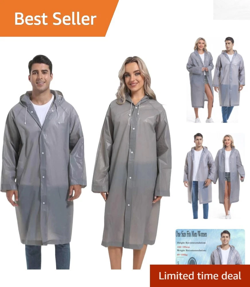 Stylish Long Sleeve Hooded Rain Coats - 2PCS Set for All Outdoor Activities
Opens in a new window or