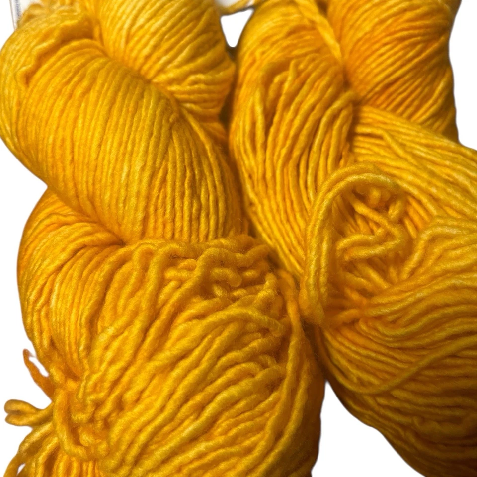 Malibrigo Worsted Yarn 7 Cadmium Yellow Lot Of 2 ~210 Yards Each - Image 3 of 4