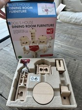 Dolls House Dining Room Toy  Furniture made from real beech wood x10 Items  BNIB