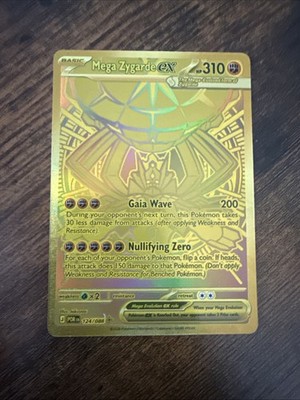 Pokémon Mega Zygarde EX Full Art Foil Card 124/088- GOLD - Perfect