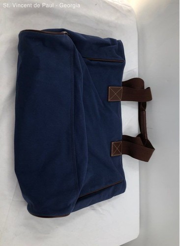 Large Tommy Bahama Navy Blue Canvas Tote Bag Purse Shoulder Bag Great Condition - Picture 7 of 9