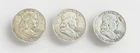 Lot Of 3 Silver Franklin Half- Dollars, 1957-D, 1958- D, 1959-D