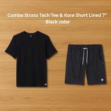NWT - Combo Vuori Strato Tech Tee  Kore Short Lined 7" - Black Color - Sale