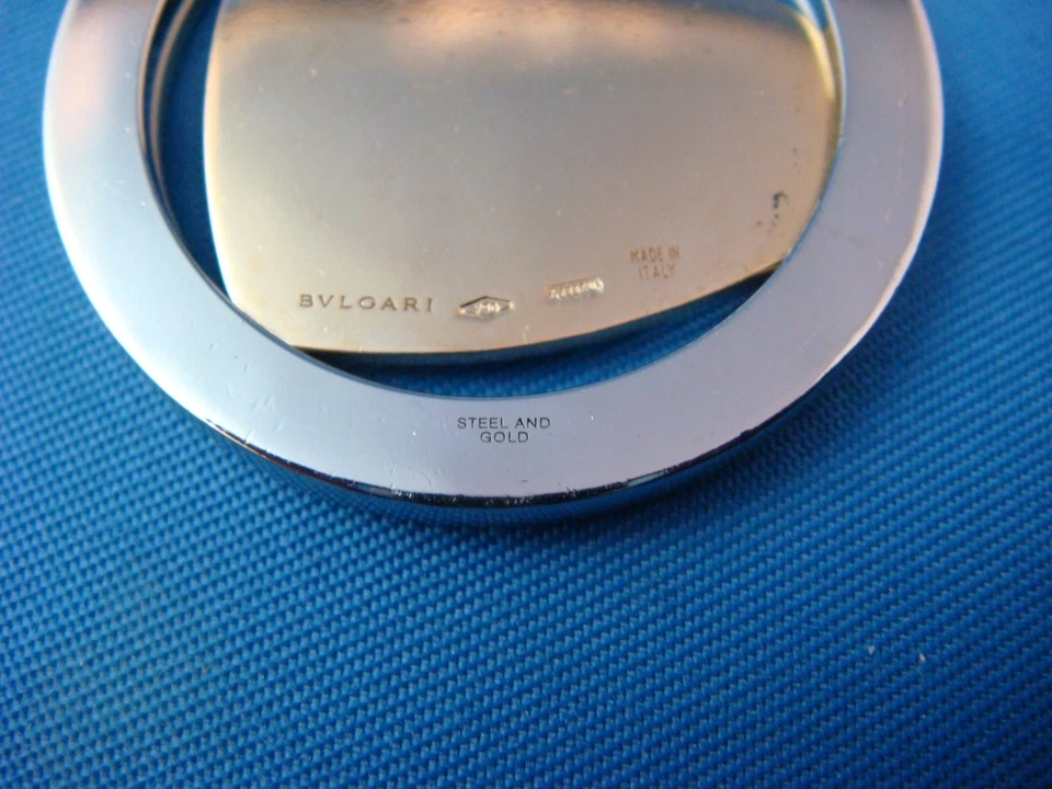 BVLGARI TONDO DIAMOND HEART NECKLACE 18 KT YELLOW GOLD WITH STEEL FRAME - Image 3 of 4