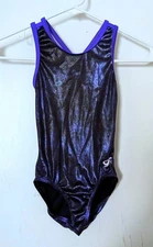 GK Elite Gymnastics Leotard Black Pearl Foil Size CM