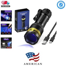 UV Flashlight USB-C Rechargeable 365nm, Mini Black Light Flashlight  Wood's ...