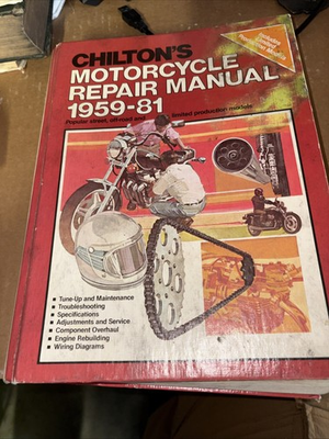 #ad #ad Chilton#x27;s Motorcycle and ATV Repair Manual 1959 81 Hardcover $10.55