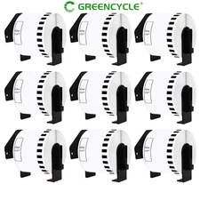 Greencycle 9Rolls 62mmx30.4m Continuous Paper Tape DK2205 for Brother QL Printer