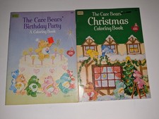 Lot 2 Care Bears Christmas Coloring Book by Happy House Birthday Party 1983-84