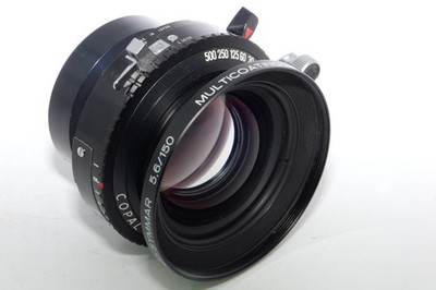 Schneider APO-Symmar 150mm f/5.6 MC Lens. Copal #0. Covers 4X5