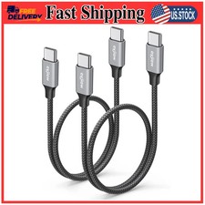 USB C to USB C Cable 2 FT, 2-Pack 60W PD Type C to C Cord Short