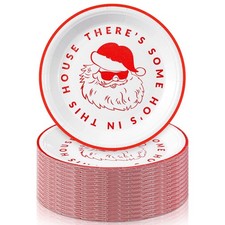 100 Pcs 7 Inch Christmas Paper Plates Bulk Christmas Party Plates Disposable ...