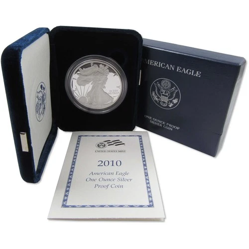 2010 W American Silver Eagle Choice Proof Bullion $1 Coin OGP COA