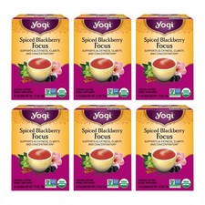 Yogi Spiced Blackberry Focus Herbal Tea Contains Caffeine Vegan Friendly Kosh...