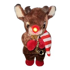 13" Animated Musical Saxaphone Playing Rudolph Red Nosed Reindeer Dan Dee Sweet 