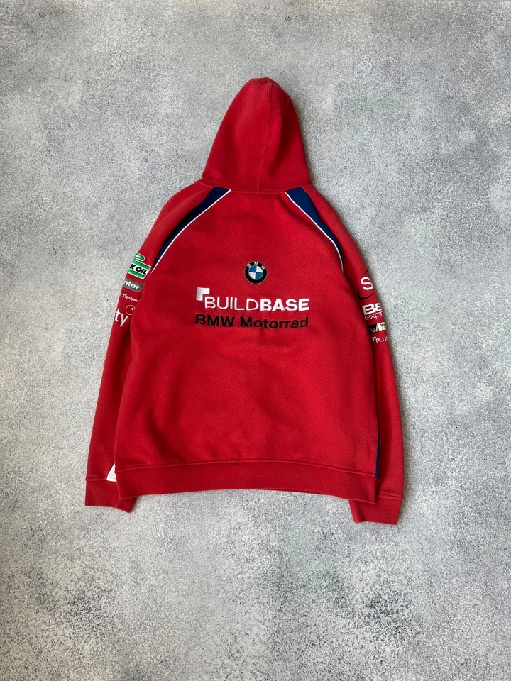 Винтажная мужская толстовка с капюшоном на молнии BMW Motorrad Racing F-1 размер L - Изображение 4 из 4