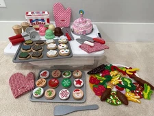Melissa & Doug Wooden Food Sets Lot Cake, Cookies, Ice Cream Cones, & Felt Tacos