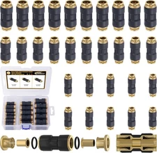 CheeMuii 30 PCS DOT Air Line Fittings 1/4" 3/8" 1/2" Push 32 PCS, Black 