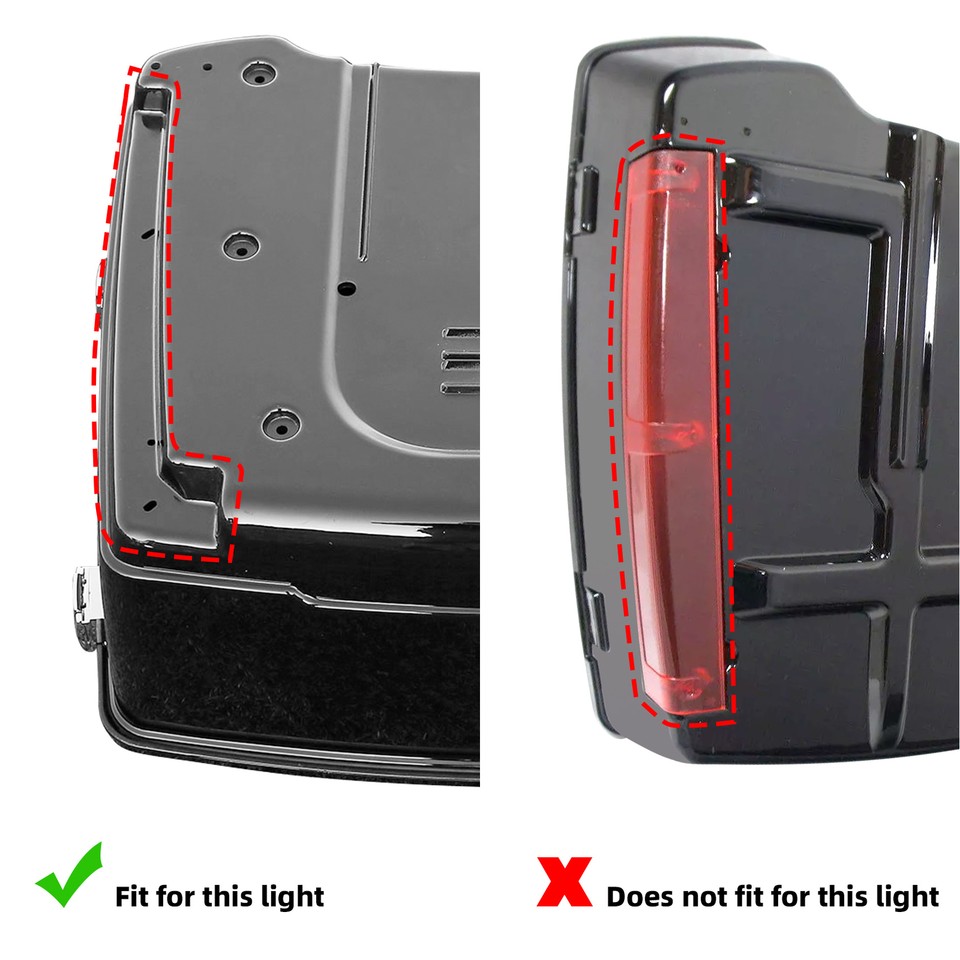 LED Side Marker Lights For Harley Touring 2006-2024 - Red Lens, Black Housing (Pair) 3 thumbnail image