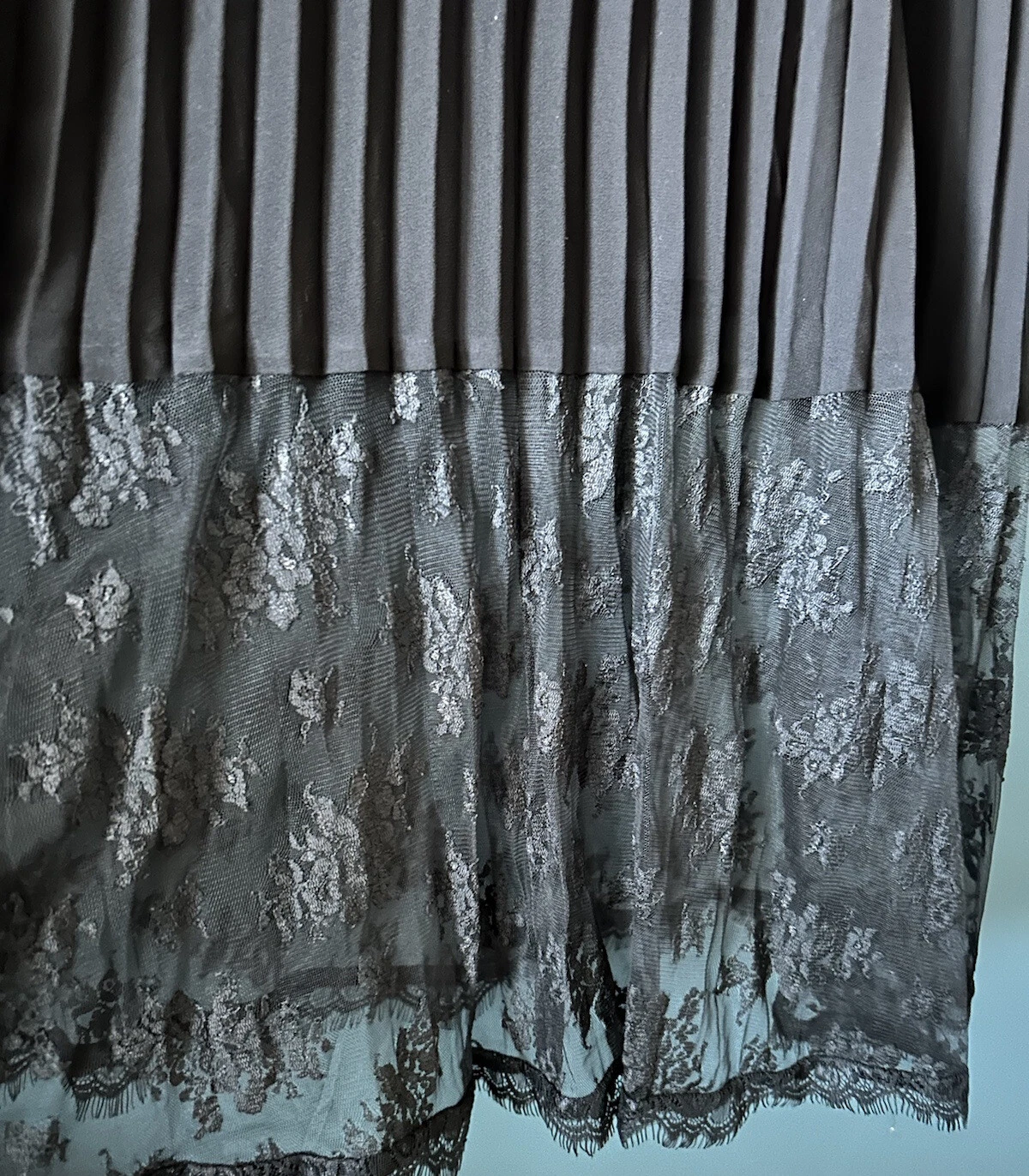 UNDERCOVER Rara camicia da notte Victoria's Secret fisarmonica plissettata pizzo romantica sexy maxi Y2K