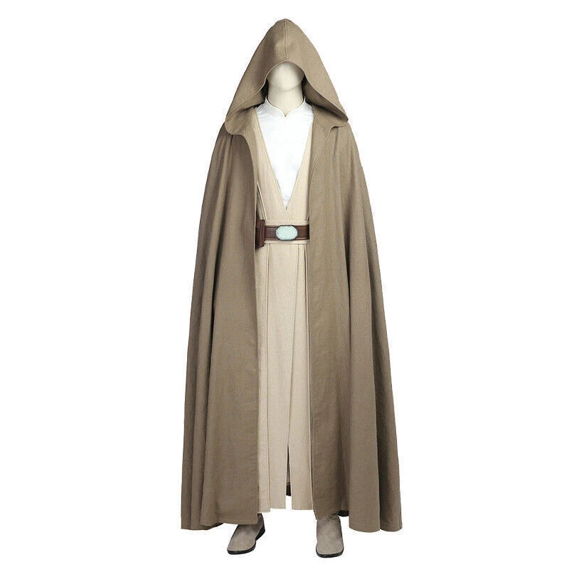 Disfraz de Luke Skywalker de Star Wars The Last Jedi túnica cosplay capa para hombre Foto 4 de 4