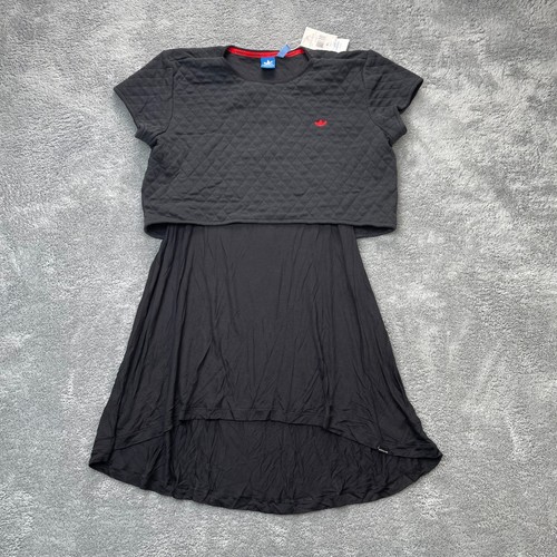 Adidas Dress Womens Extra Large Black Quilted Stretch 2 in 1 Performance Modern