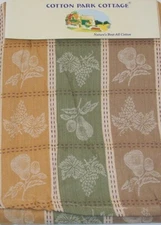 Cotton Park Cottage Tablecloth ~ Fruit Damask ~ 52" x 70" Rectangular **NEW**