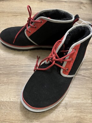 UGG Neumel Leather Men's Low Chukka Red Black Ankle Boots Size 11