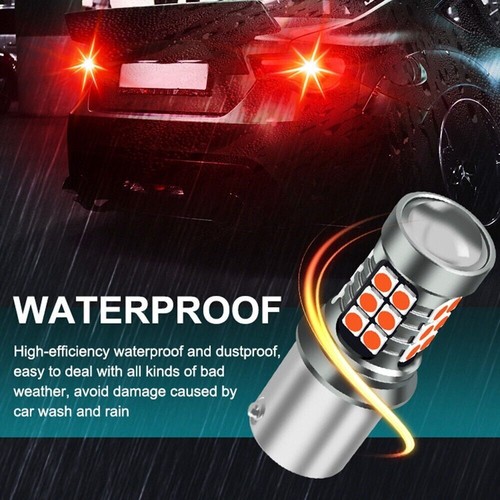 2 x 1157 LED Strobe blinkende Sicherheit Bremse Stop Rück Standlicht Birne hellrot - Bild 4 von 12