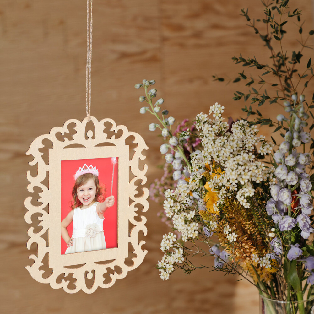 40-Pack Wooden Photo Frames - 5.8x4cm Unfinished Hollow Picture Frames For DIY Crafts & Home Decor