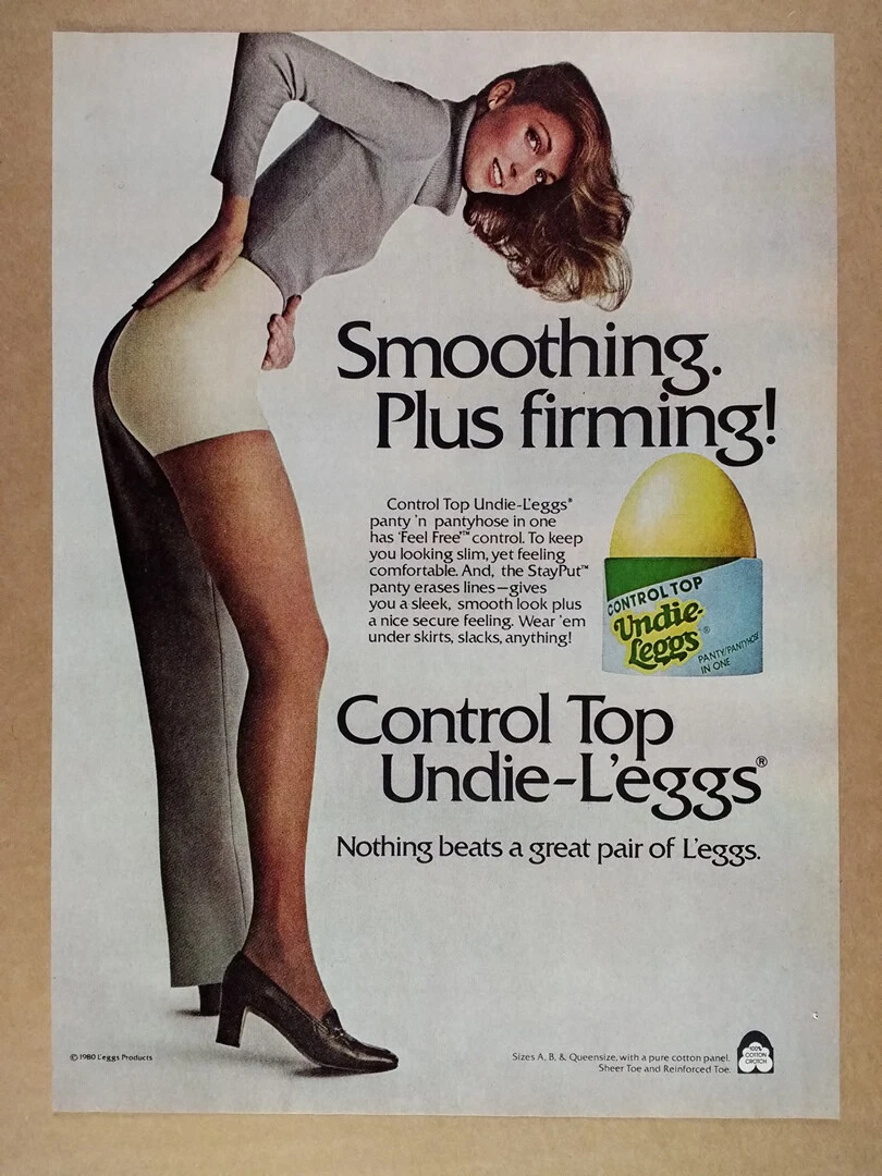 1980 L'eggs Control Top Undie-Leggs Pantyhose woman photo vintage